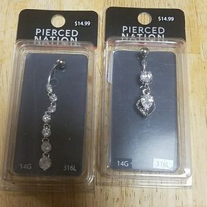 A set of belly rings